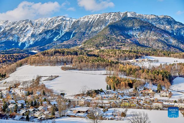 Charming snowy landscape in Austria