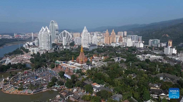 View of Jinghong City in SW China