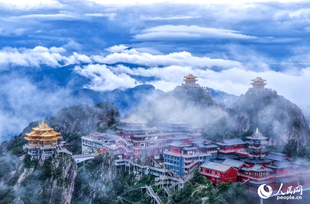 Stunning views of Laojun Mountain after rainfall in central China