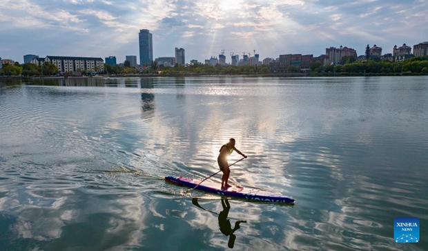 Scenery of wetlands in Yinchuan, China