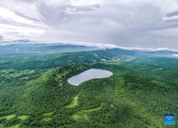 View of popular tourist destination Arxan in N China