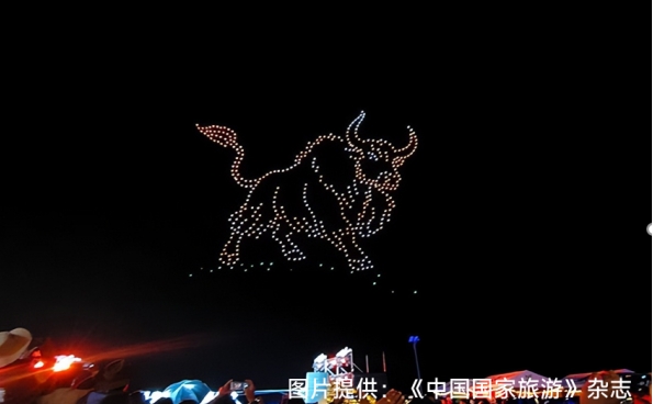 全球首场高原无人机表演在西藏尼玛县震撼上演